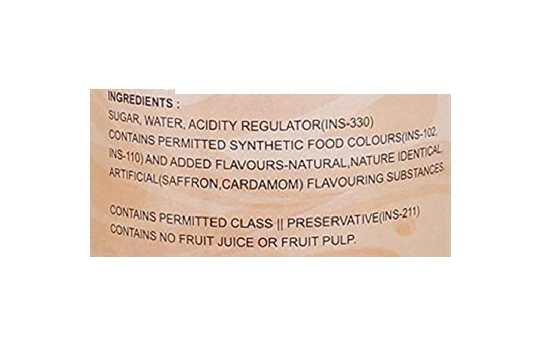 Raj Mandir Kesar Elaichi Syrup    Plastic Bottle  750 millilitre